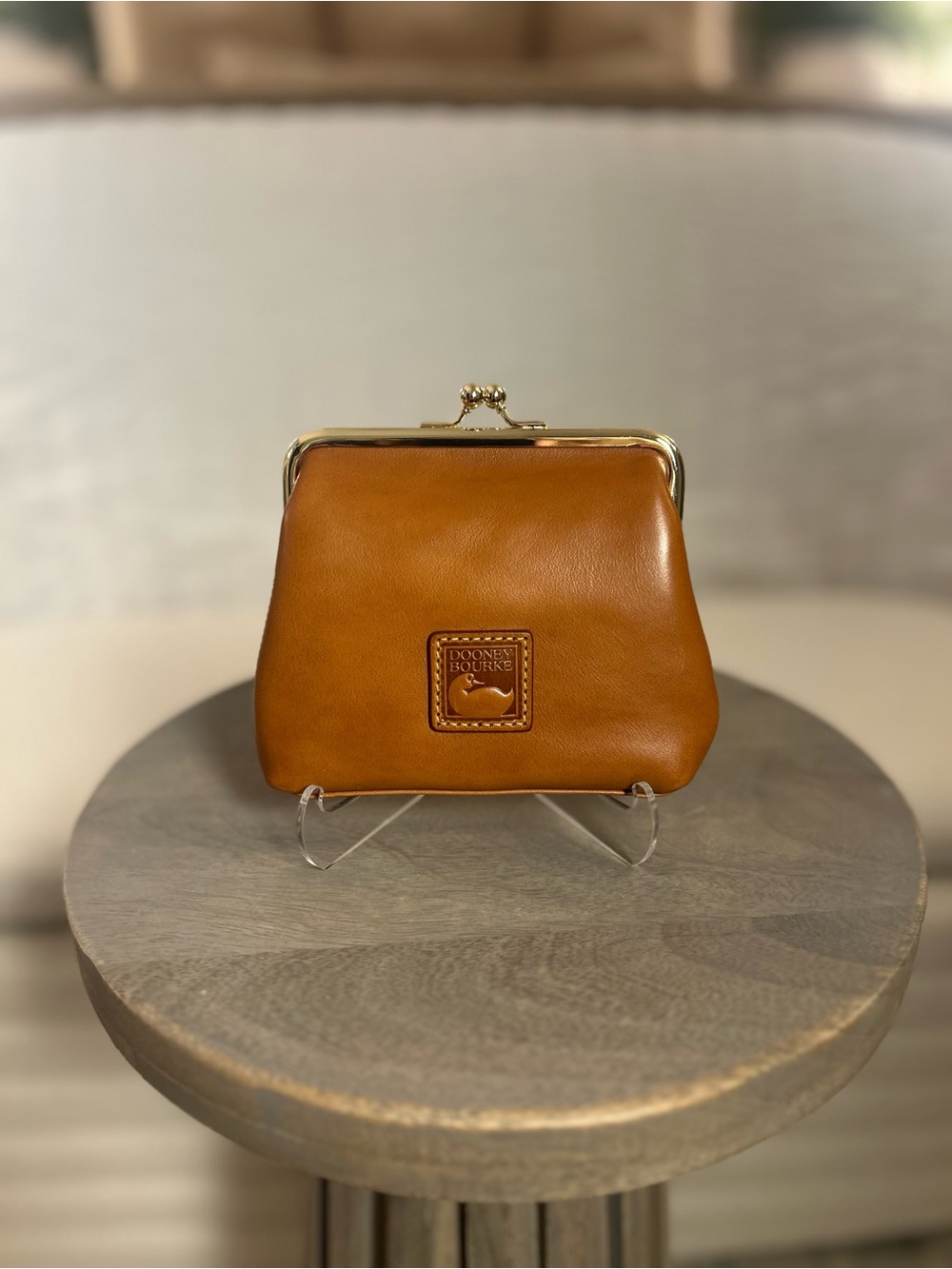 Dooney and Bourke Florentine Large Framed Purse In NATURAL